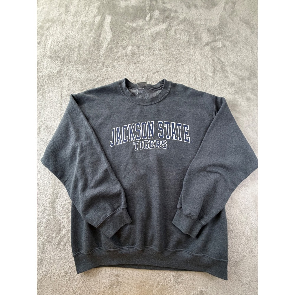 MV Sport Sweatshirt Mens Large Charcoal Gray Jackson State Tigers HBCU Crewneck